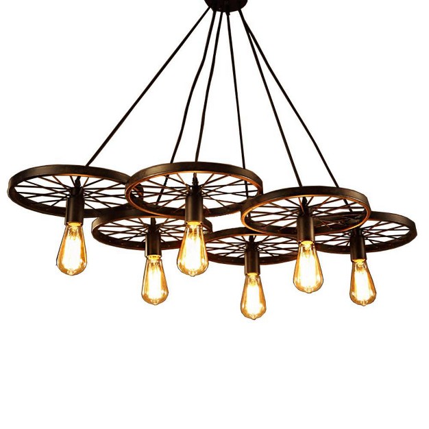 X 10 quot X 10 quot 6 light Nathaniel Chandelier Black Warehouse Of 