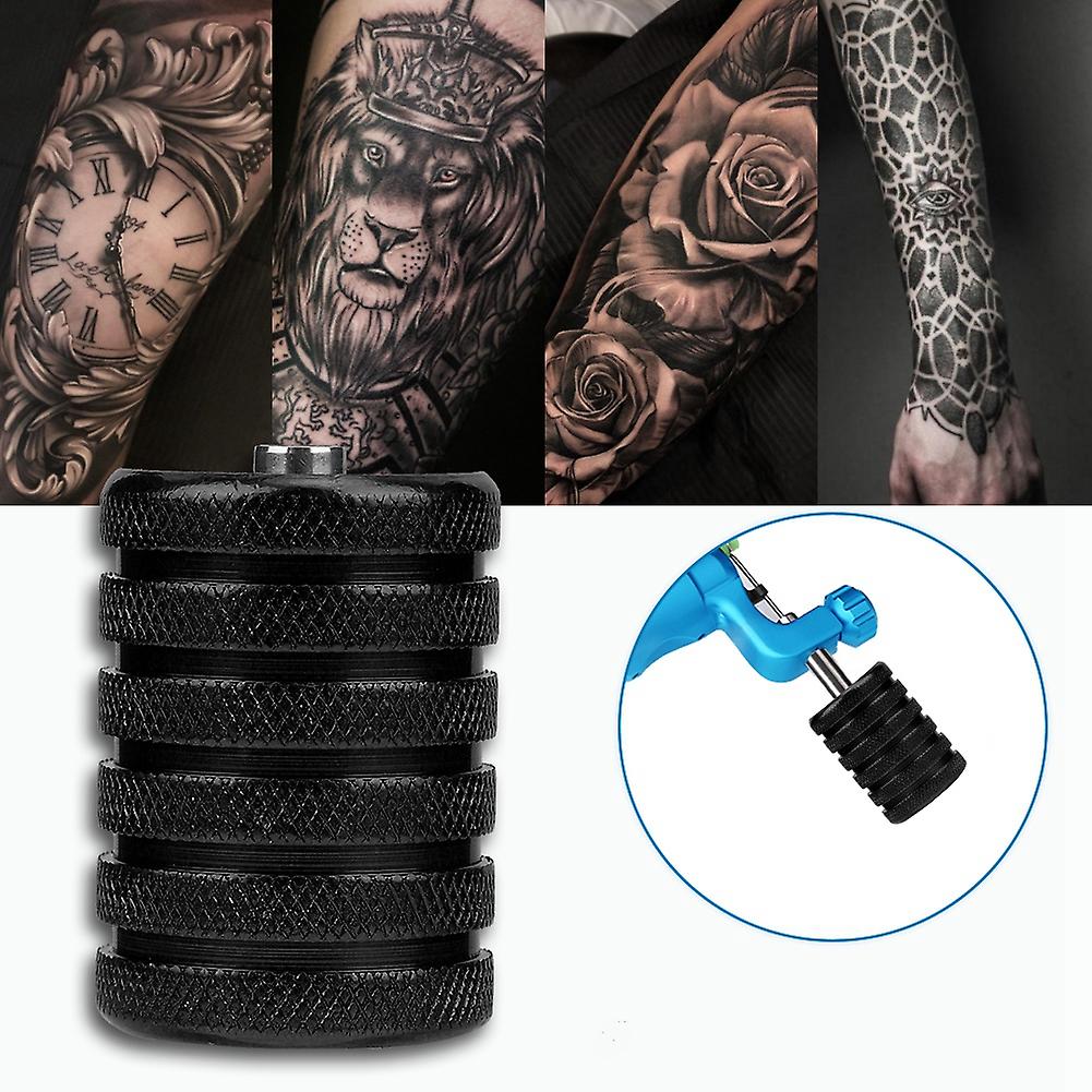 35mm Aluminium Alloy Tattoo Knurled Grip Tube Tattoo Machine Handle Grips (black)