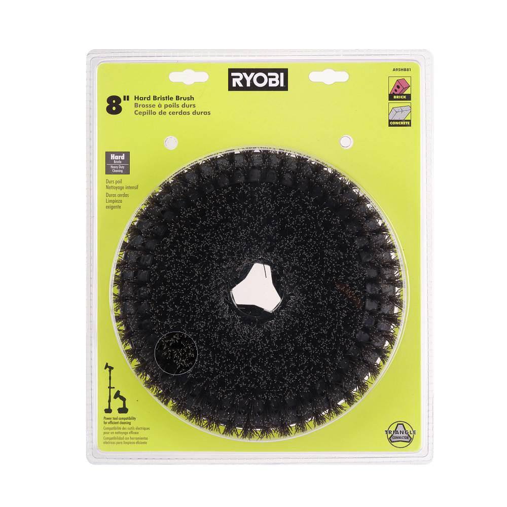 RYOBI 8 in. Hard Bristle Brush for RYOBI P4500 and P4510 Scrubber Tools A95HB81