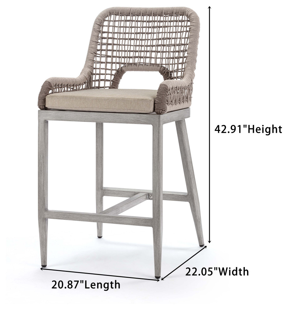 UFE Indoor/Outdoor Weather Proof Bar Stool  Bar Stool 30 quotBar Height  2 Pieces   Beach Style   Outdoor Bar Stools And Counter Stools   by US Furnishings Express  Houzz