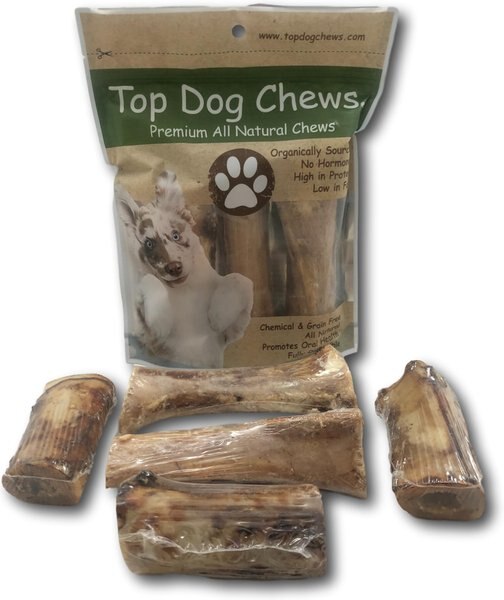 Top Dog Chews Premium All Natural Chews Meaty Femur Center Cut Bones Grain-Free Dog Treats， 5 count