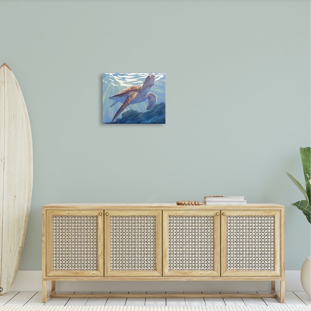 Stupell Deep Ocean Sea Turtle Gallery Wrapped Canvas Wall Art