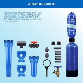 Aquasana Rhino Whole House Water Filtration System with Carbon and KDF Home Water Filtration - Reduces Sediment and Chlorine WH-1000