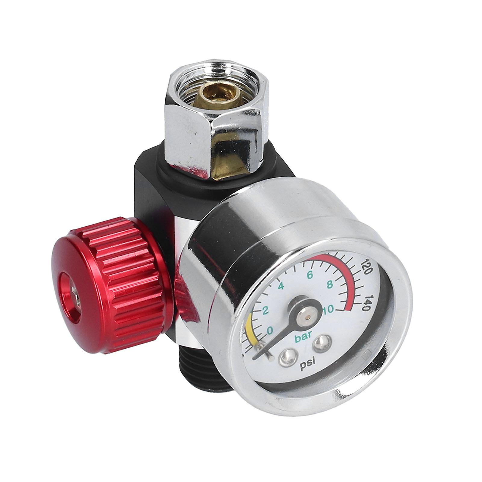 Air Pressure Regulator 1/4in Alloy Paint Spray Gun Pressure Regulator Valve For Adjusting Pressure