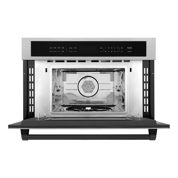 ZLINE 30” 1.6 cu ft. Built-in Convection Microwave Oven in Fingerprint Resistant Stainless Steel and Matte Black Accents