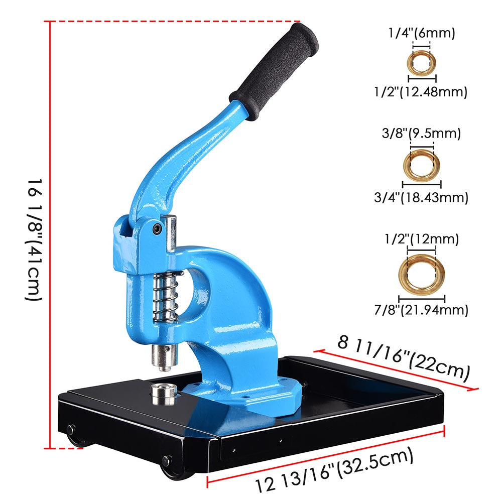 Yescom Grommet Machine with Rolling Base #0 #2 #4 900pc Grommets