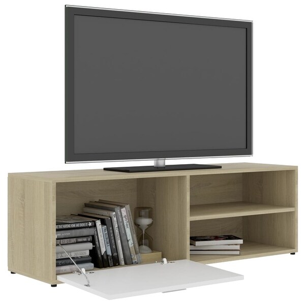 TV Cabinet White and Sonoma Oak 47.2