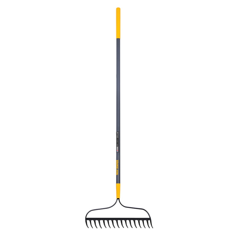 True Temper 2811500 16-Tine Welded Bow Rake with Fiberglass Handle