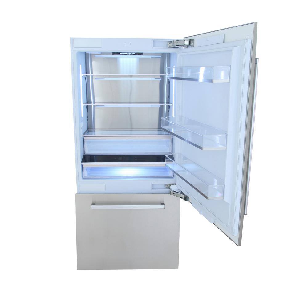 Kucht 36 in. Width 16 cu. ft. Built-In Bottom Freezer Refrigerator in Custom Panel Ready Counter Depth KR360SD