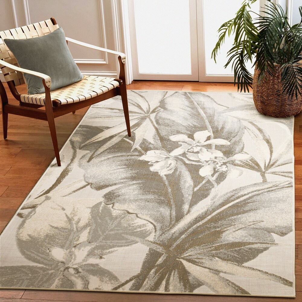 Liora Manne Canyon Tropical Leaf Indoor/Outdoor Rug