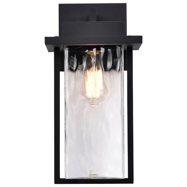 Vernal 1 Light Large Wall Lantern Matte Black with Clear Water Glass Shopping - The Best Deals on Outdoor Wall Lanterns | 39388112