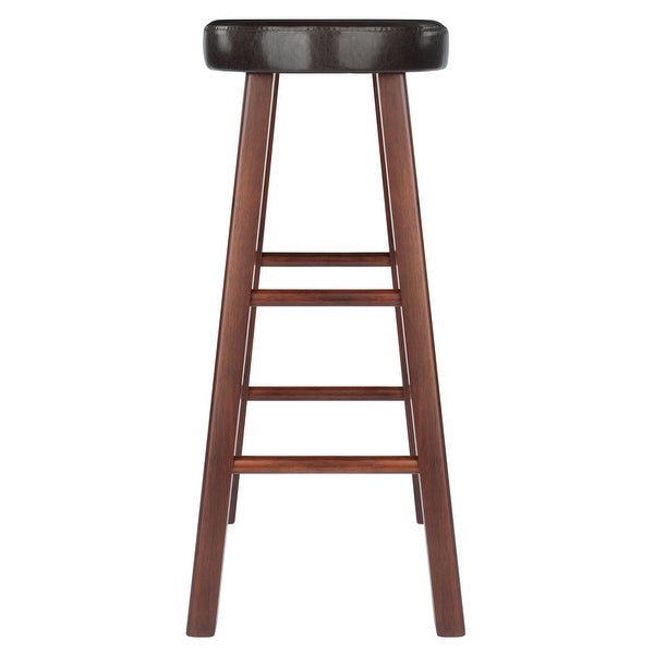 Maria Cushion Seat Bar Stools， 2-Pc Set， Espresso and Walnut