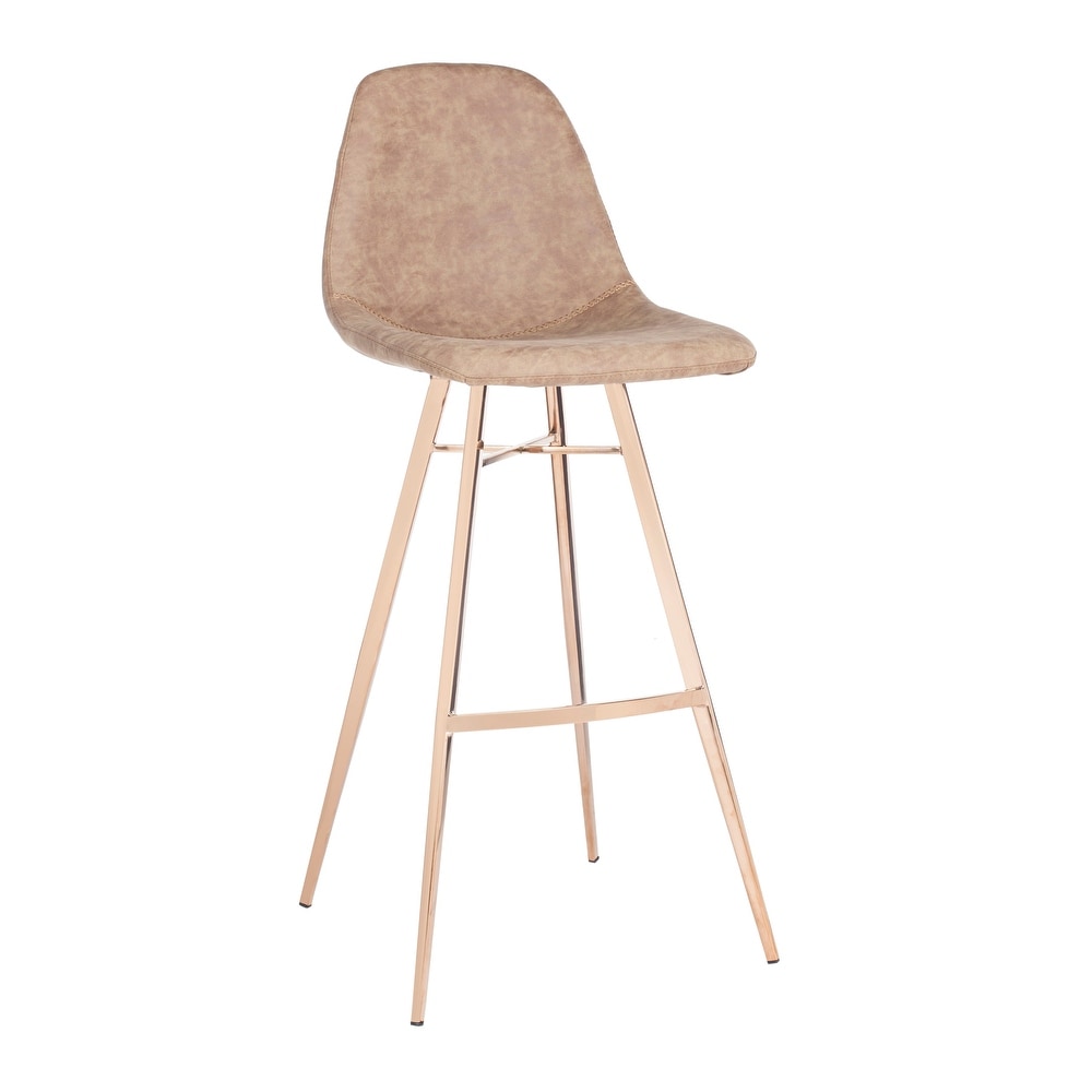 SAFAVIEH 29  Inch Mathison Brown/ Copper Bar Stool   18.5\