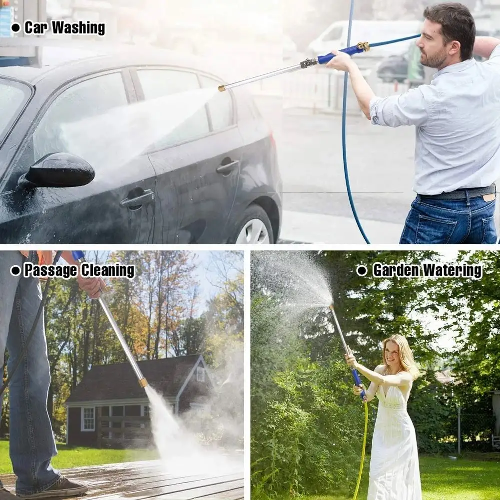 Garden Washer Hose Wand Nozzle Watering Spray Sprinkler Cleaning Tool Car High Pressure Water Gun Jet