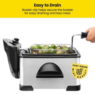 Chefman 4.5 L. Deep Fryer with Basket Strainer for Fried Chicken Shrimp French Fries Chips Removable Container Stainless Steel RJ07-45-SS