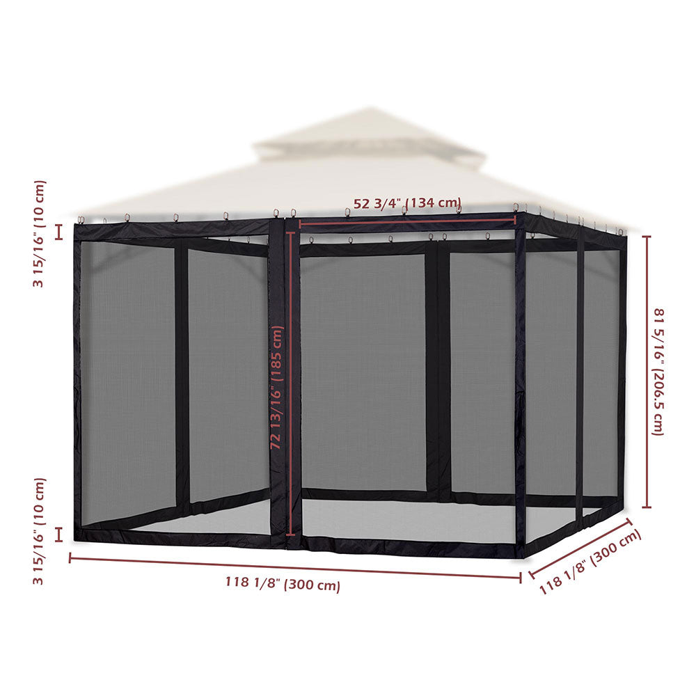 Yescom 9.8'W x 6'H Gazebo Mosquito Netting for 10'x10' Gazebos