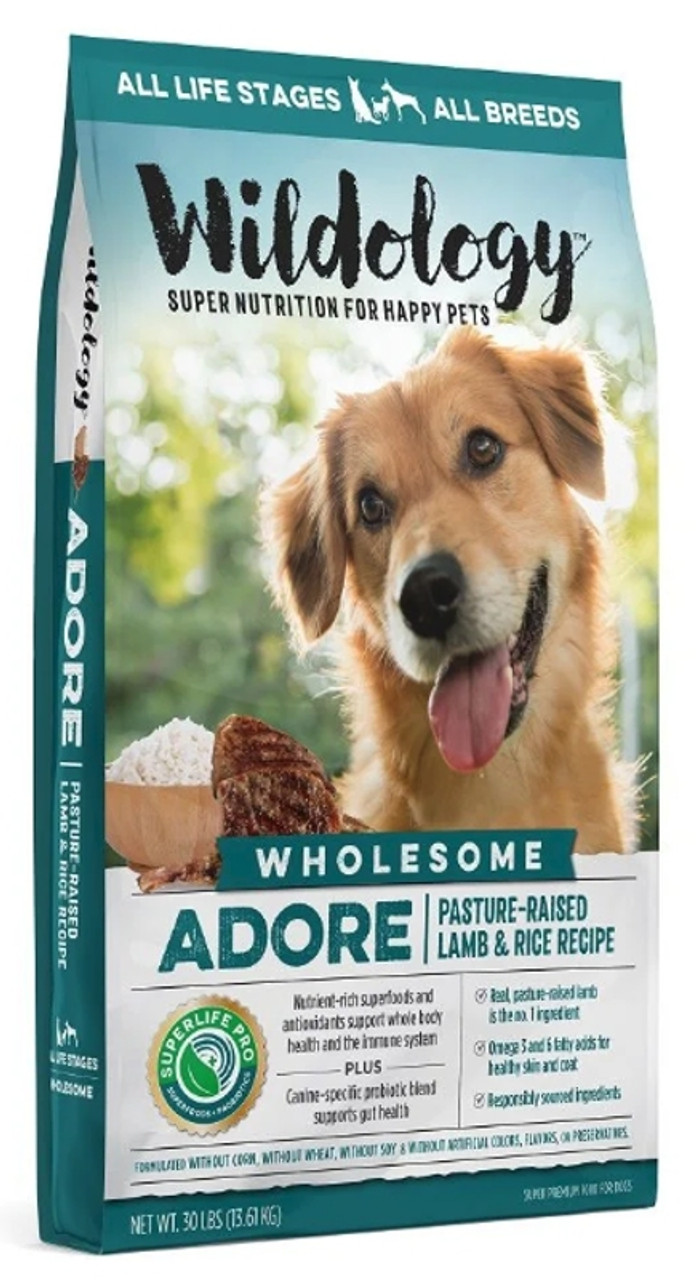 Wildology Adore Wholesome Pasture Raised Lamb and Rice Food- 30#