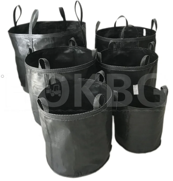 HOKBG Eco friendly PP Woven Fabric Garden Pots Customized  Planter Breathable Greenhouse Vegetable 25 Gallon grow bags