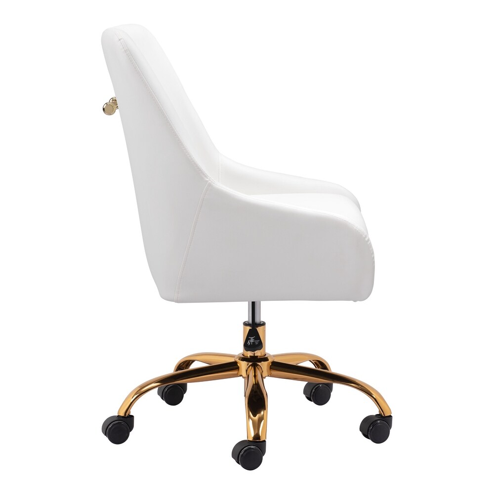 Dalton Farm Office Chair White   Gold