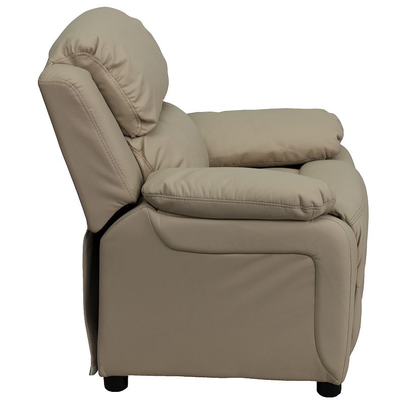 Kids Flash Furniture Deluxe Storage Arms Padded Recliner Chair