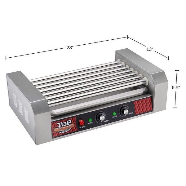 Hot Dog Roller Machine �C Stainless-Steel Cooker with 7 Non-Stick Rollers by Great Northern Popcorn