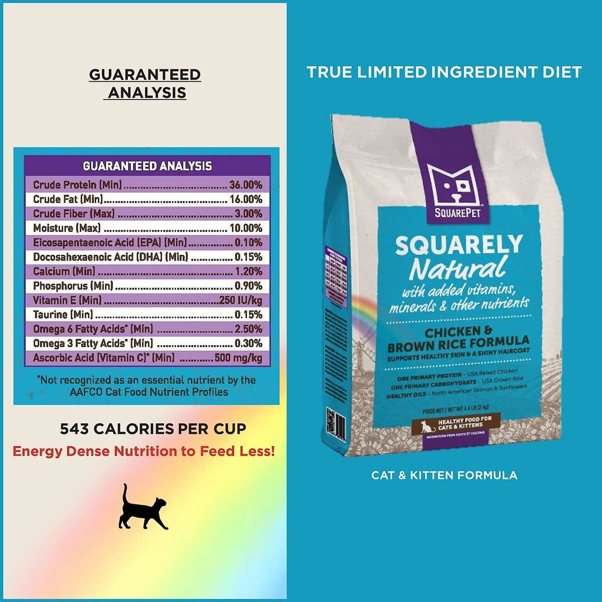 SquarePet Squarely Natural Chicken and Brown Rice Dry Cat Food