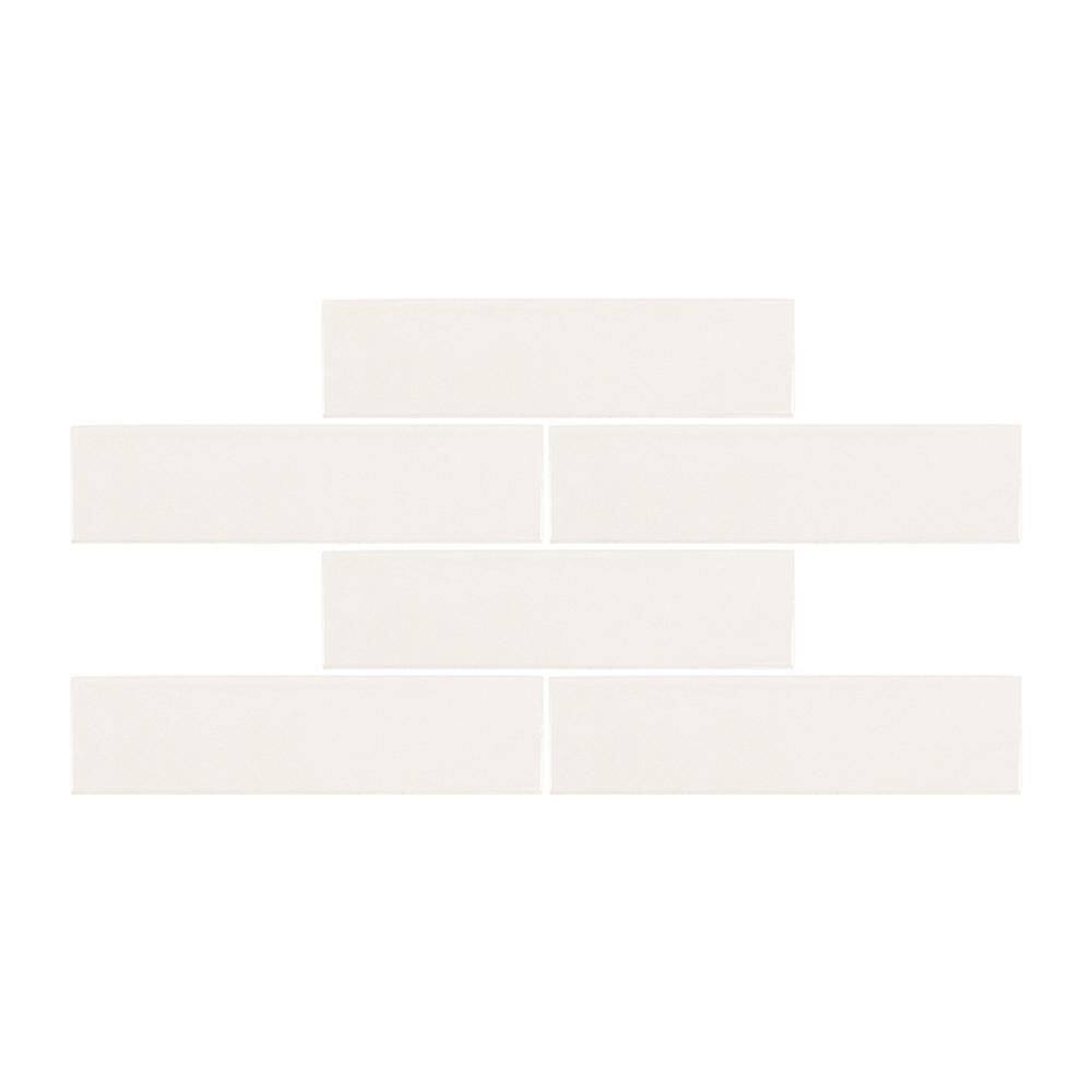 Jeffrey Court Taffeta White 3 in. x 12 in. Subway Gloss Textured Ceramic Wall Tile (6.027 sq. ft.Case) 95673