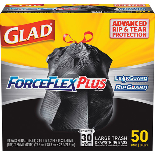 Glad ForceFlexPlus Drawstring Large Trash Bags  CLO78997