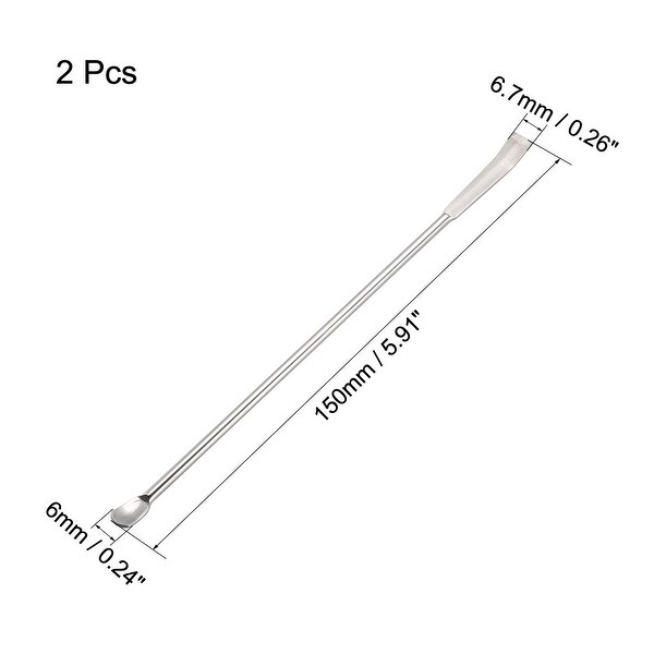 2 Micro Sampling Reagent Spoon 2 in 1 Stainless Steel Mixing Spatula