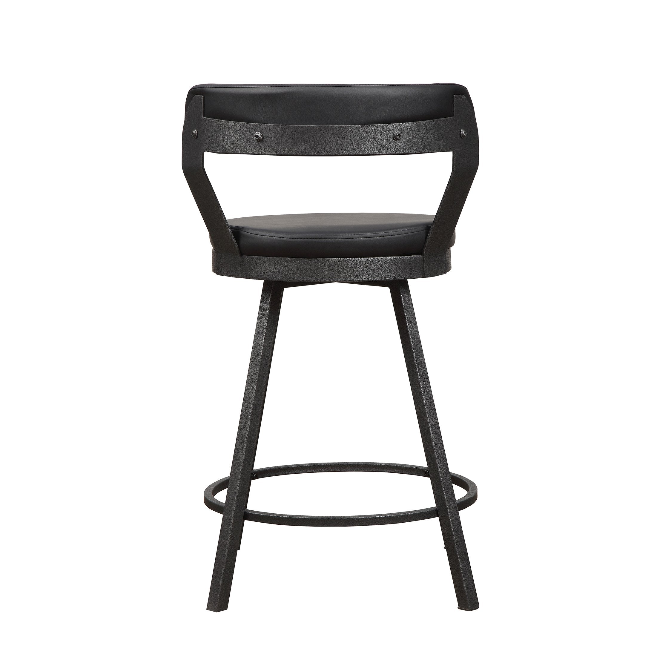 OakvillePark Belmar Swivel Counter Height Barstool (Set of 2)， Black