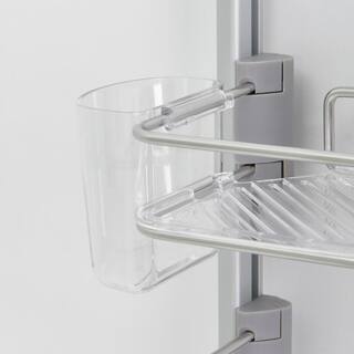 Artika Adjustable Over-The-Shower HeadDoor Caddy with Mirror in Aluminum and Stainless Steel CADG2-HD2