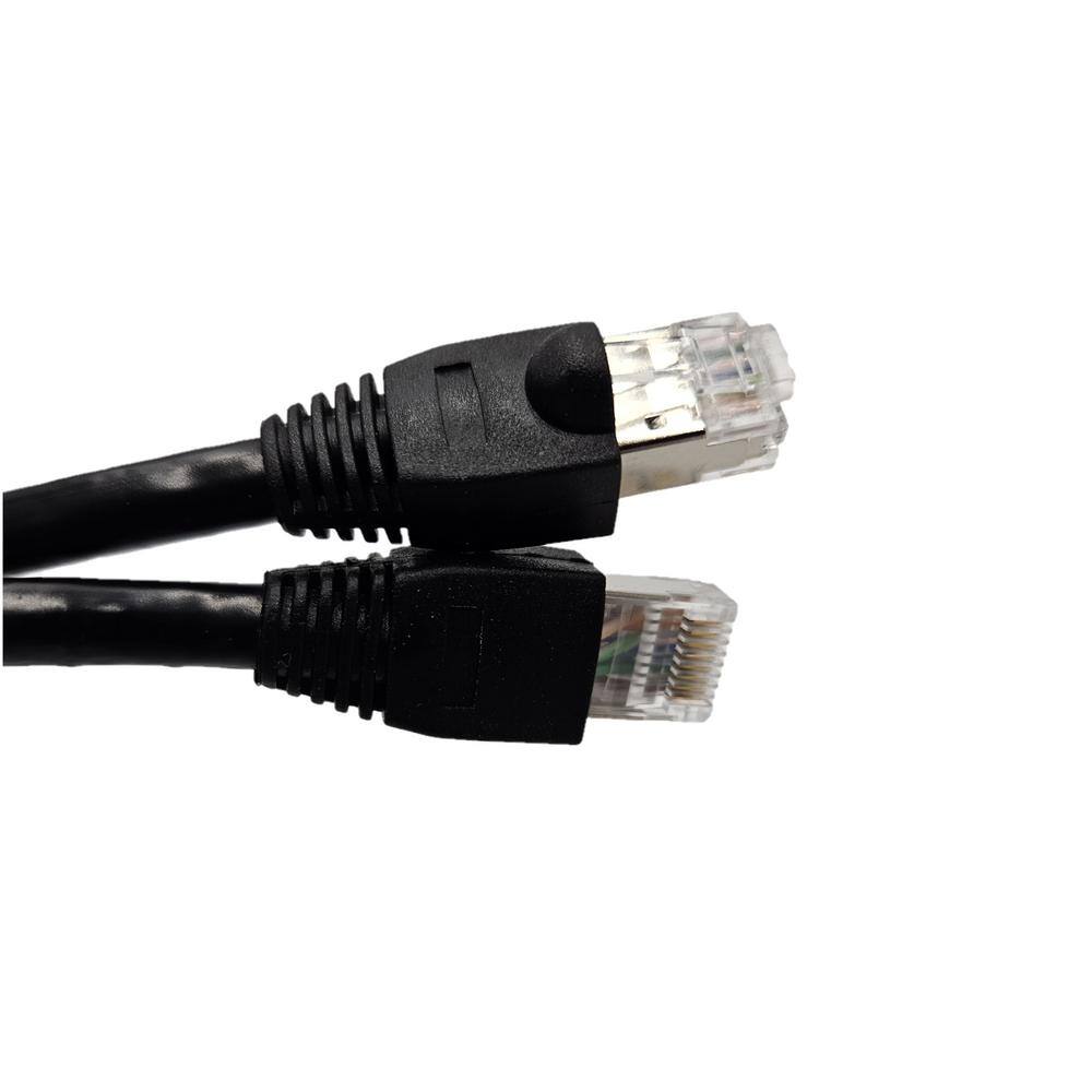 Micro Connectors Inc 200 ft. Cat 6 Outdoor-Rated Shielded Ethernet Cable Kit with Waterproof Coupler in Black E08-200BOU-KT