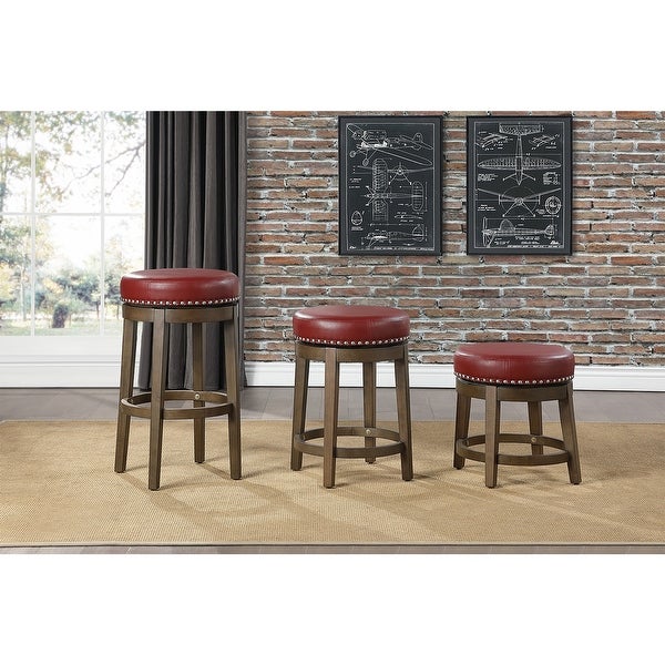 Lexicon Whitby 25 Inch Counter Height Round Swivel Seat Stool， Red (4 Pack) - 18.15