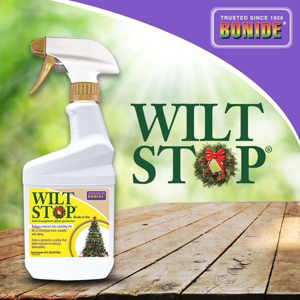 Bonide 098 (BND098)， Anti-transpirant Plant Protector Wilt Stop Xmas Tree and Wreath Ready-To-Use， 16 oz， Color