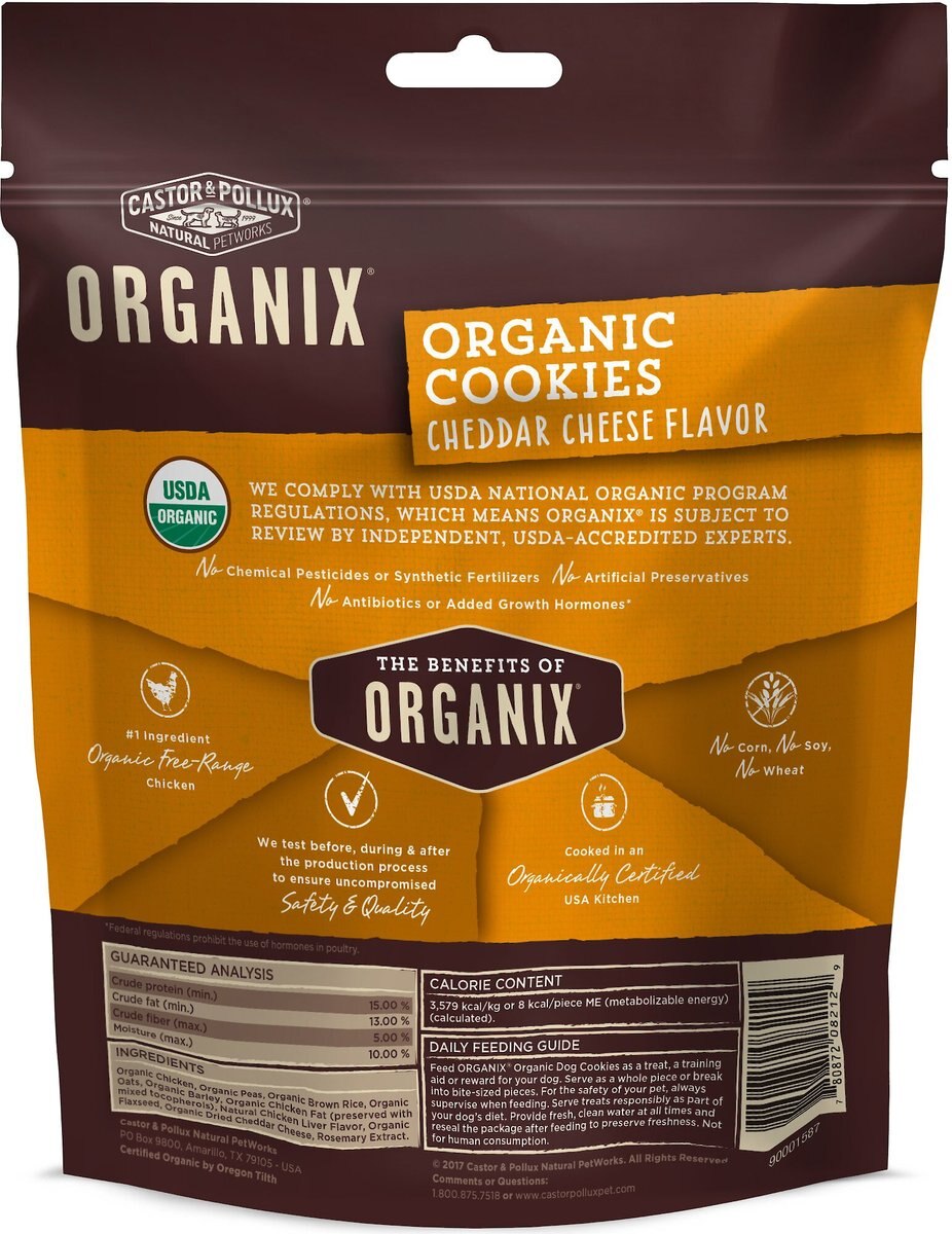 Castor and Pollux Organix Organic Cheddar Cheese Flavor Cookies Dog Treats