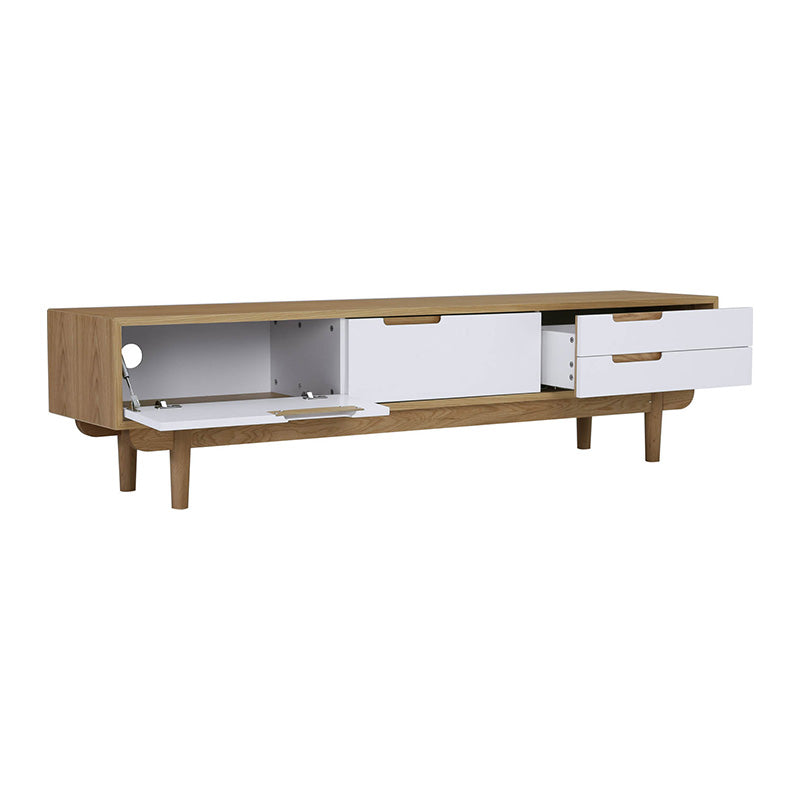 NAKULA Entertainment TV Unit 185.5cm - Natural & White