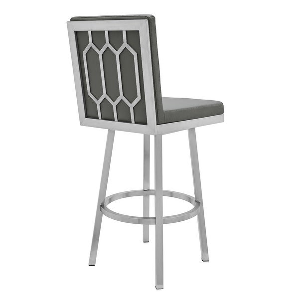 Gem Counter or Bar Stool in Faux Leather and Metal