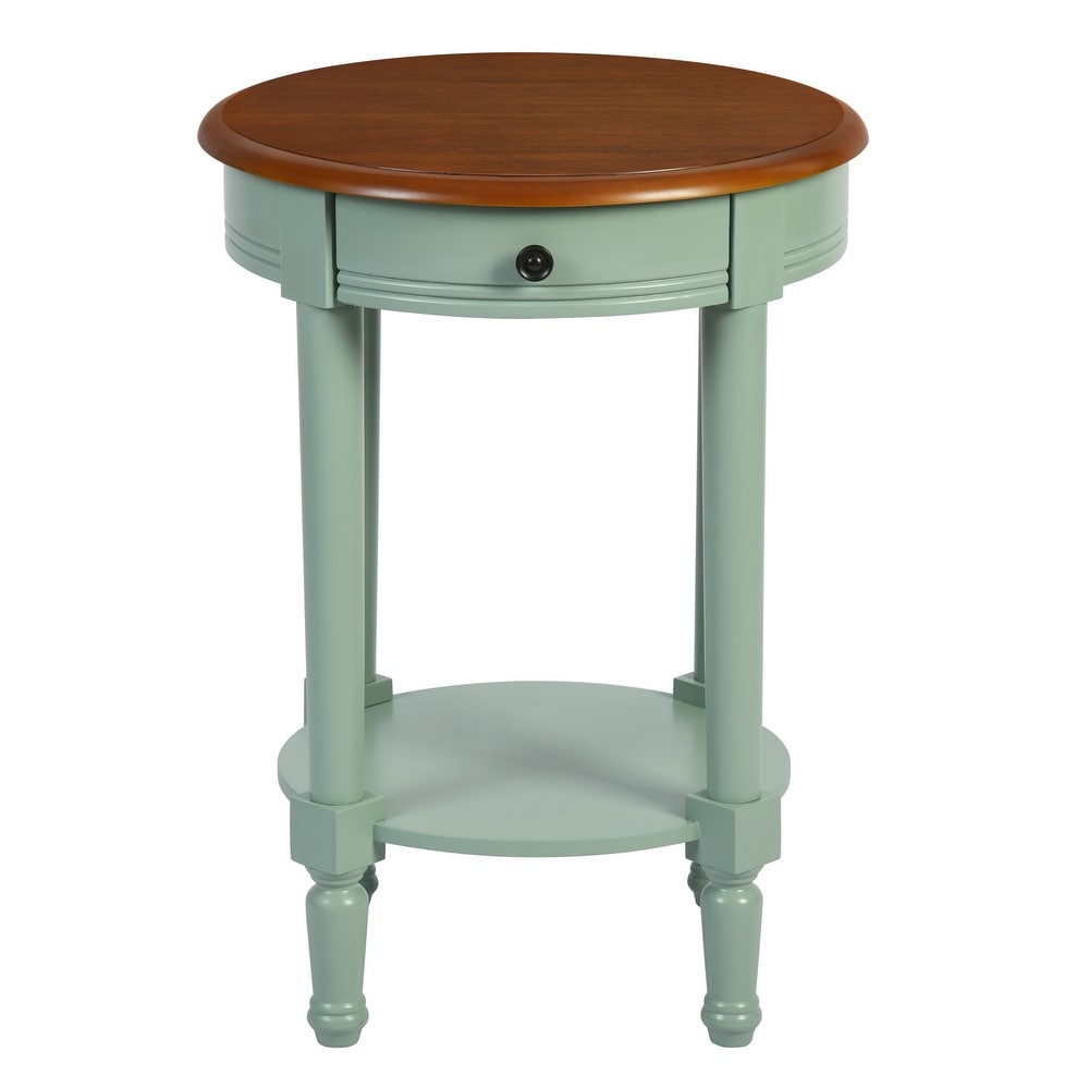 Homy Casa Farmhouse 27'' Tall Solid Wood End Table with Storage