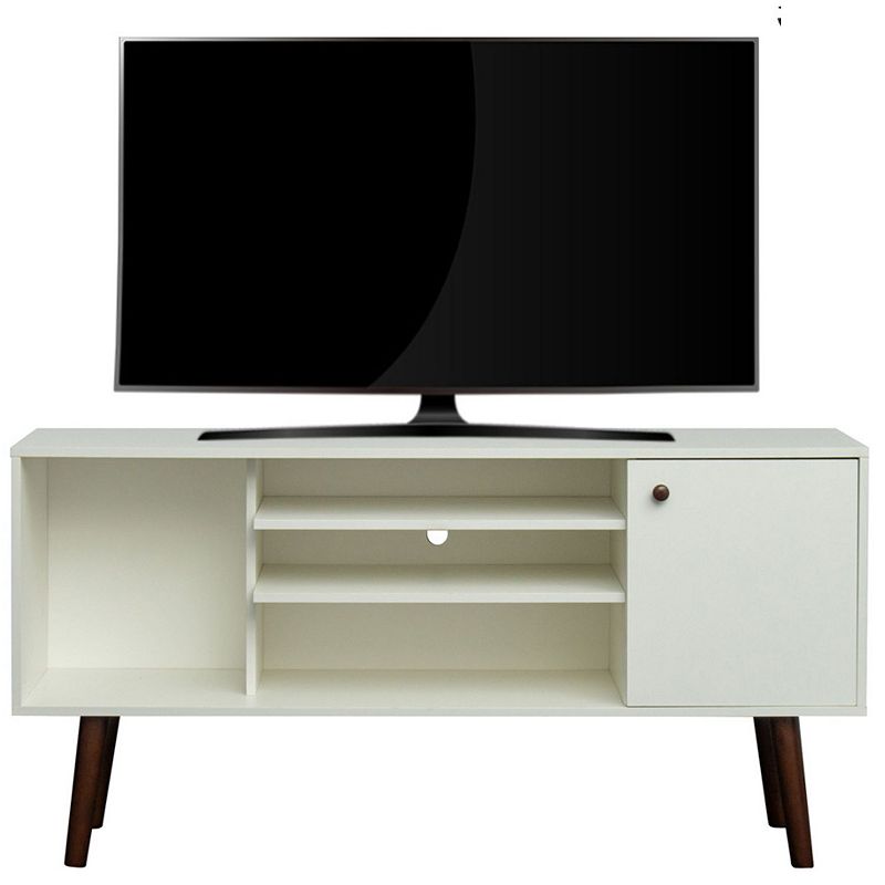 FC Design TV Stand Use in Living Room Furniture with 1 storage and 2 shelves Cabinet， high quality particle board，White