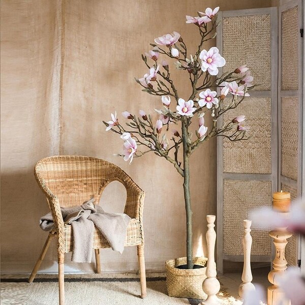 RusticReach Artificial Pink Magnolia Tree