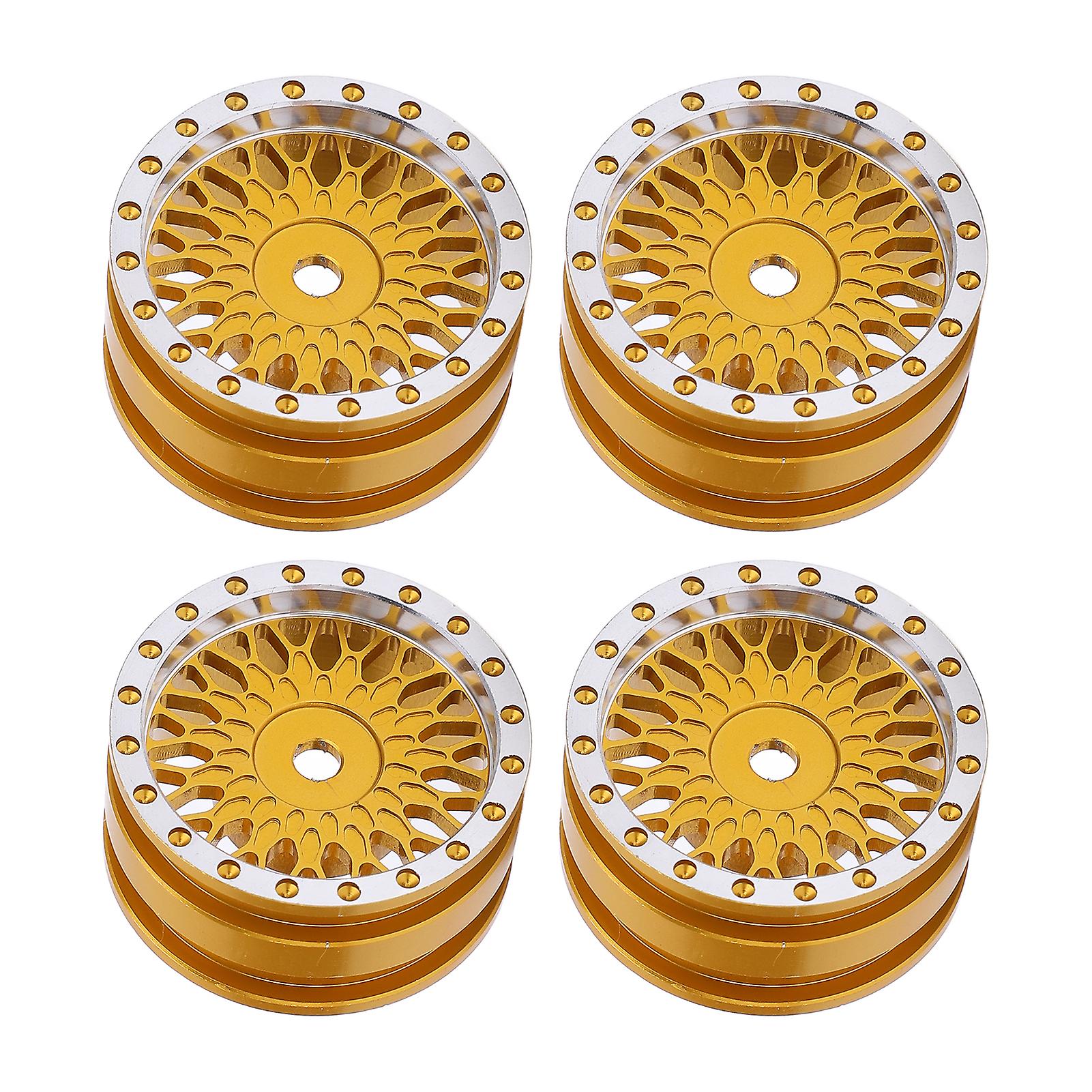 4pcs Rc Car Wheel Hub For Axial Scx24 Axi90081 Axi00001 Axi00002 1/24 Rc Car Metal Hub Accessorygold