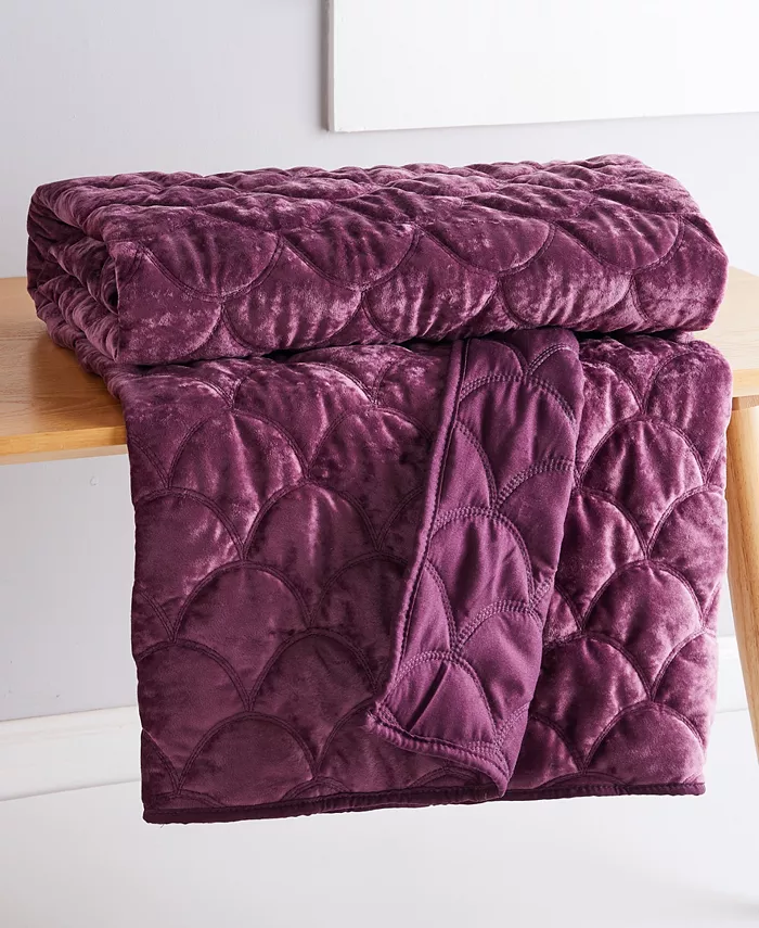 Levtex Ellora Velvet Reversible Quilted Throw， 50 x 60