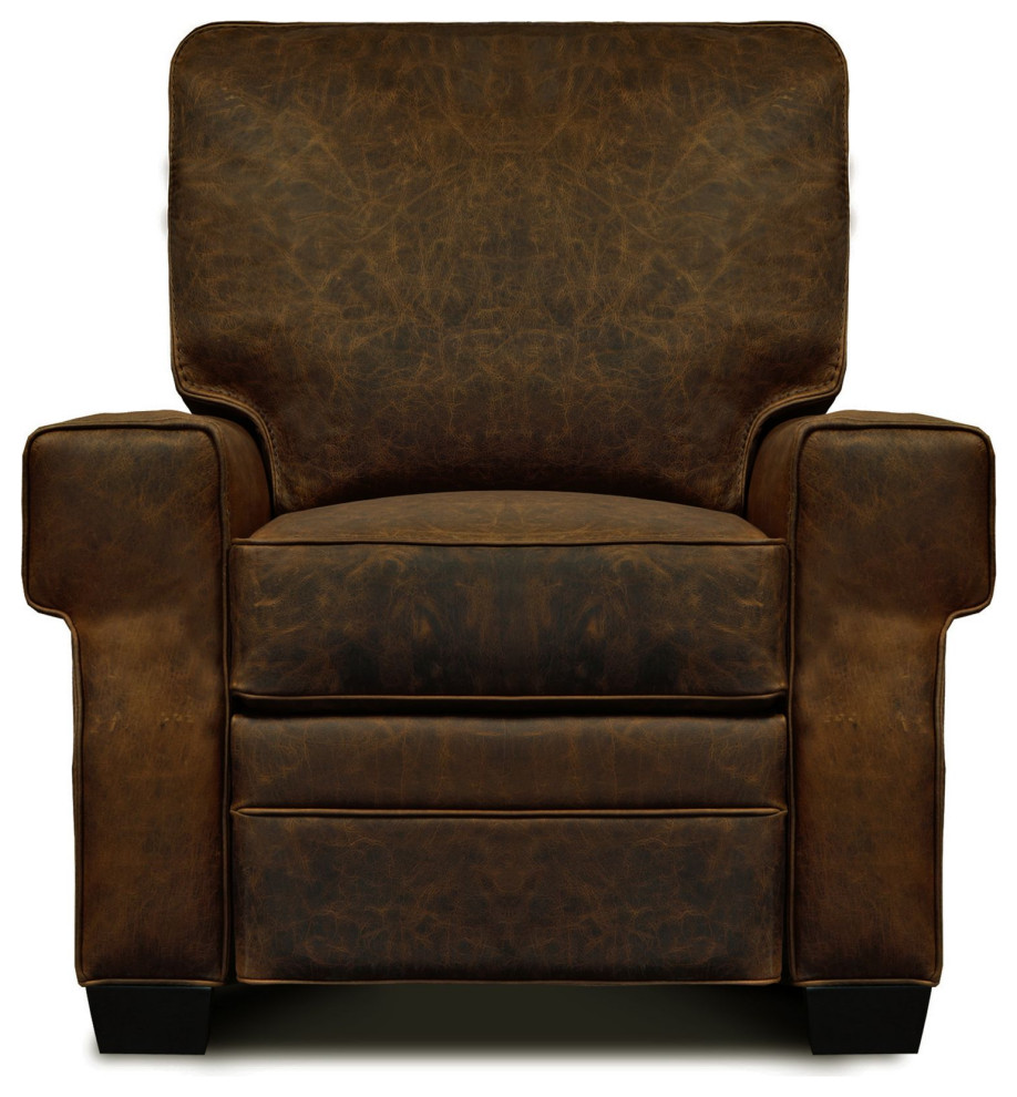 Cordova 100% Top Grain Leather Mid century Manual Recliner   Contemporary   Recliner Chairs   by Hello Sofa Home  Houzz