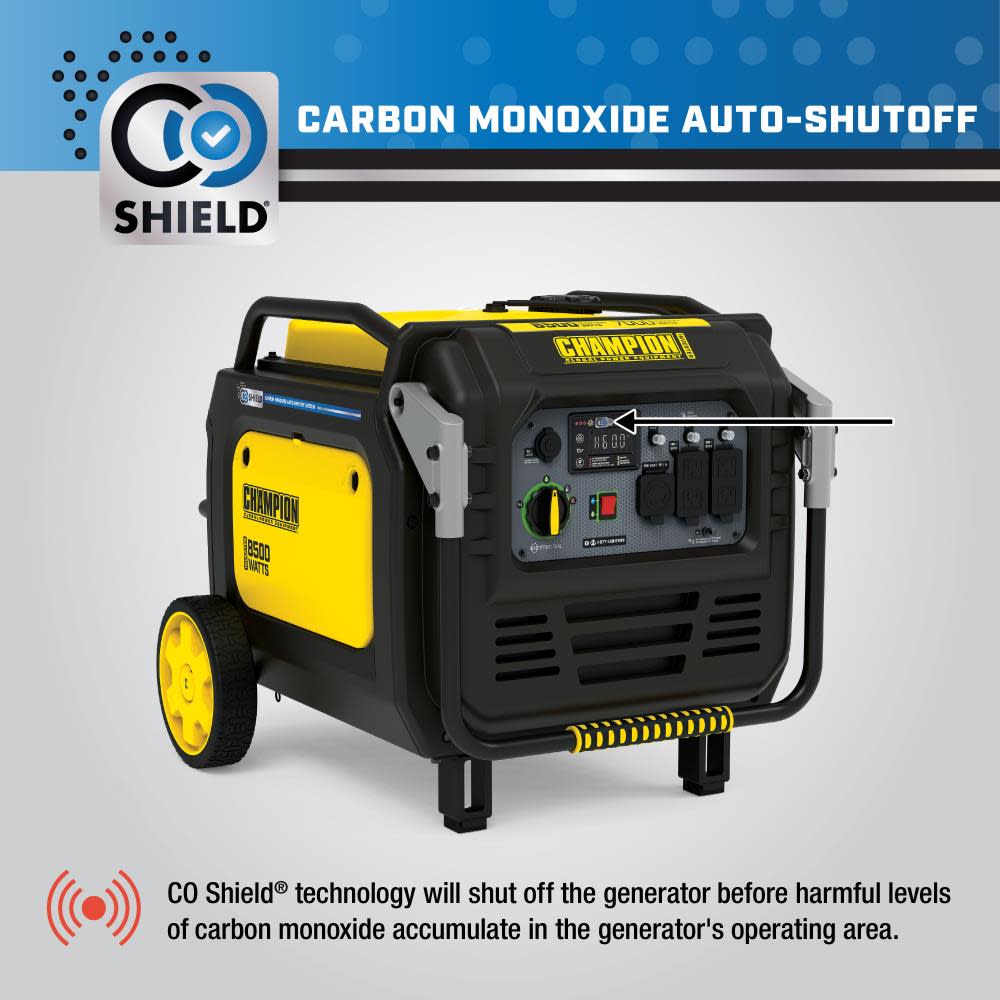 Champion 8500 Watt Portable Electric Start Inverter Generator with Quiet Technology and CO Shield ;