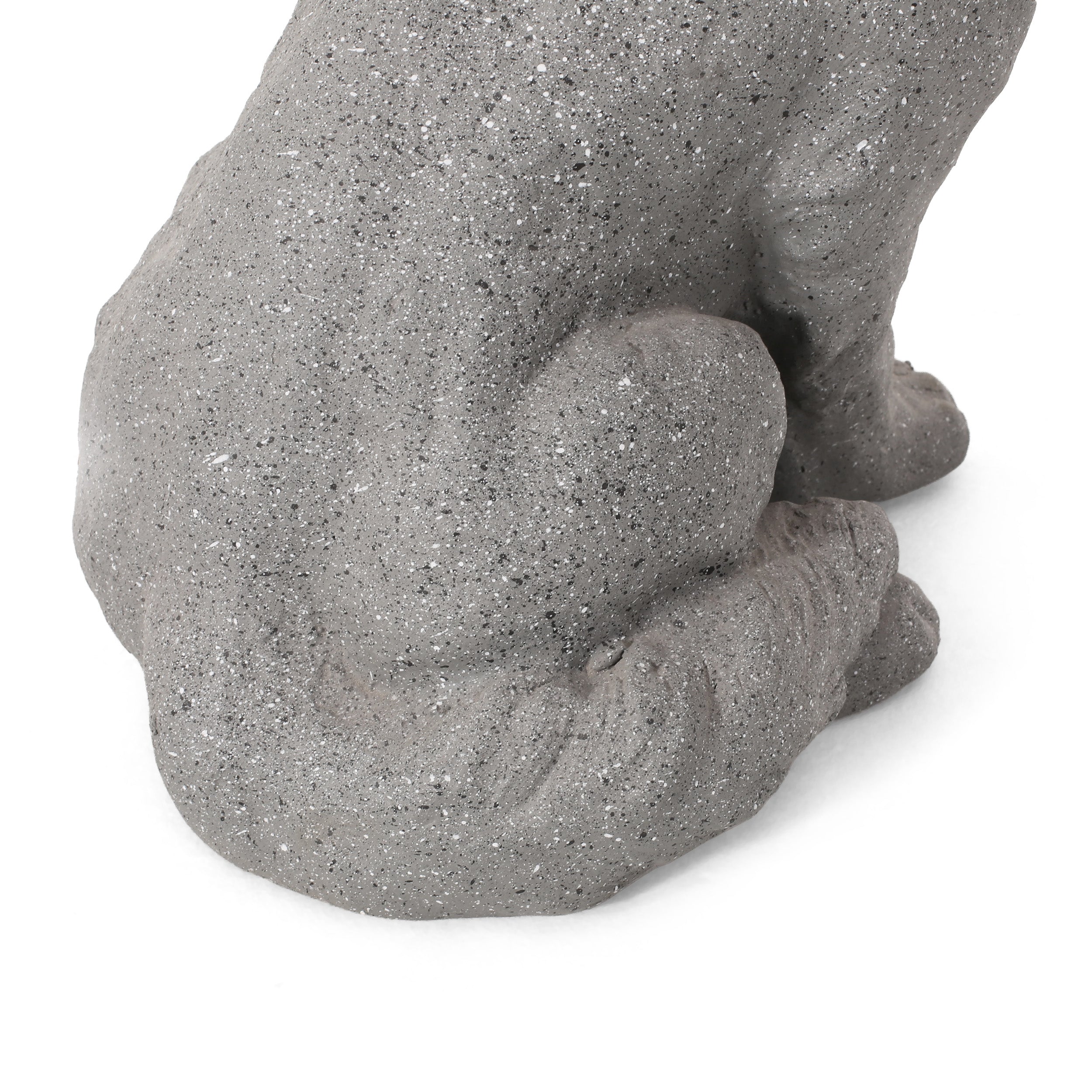 Gary Outdoor Dog Garden Statue, Stone Gray