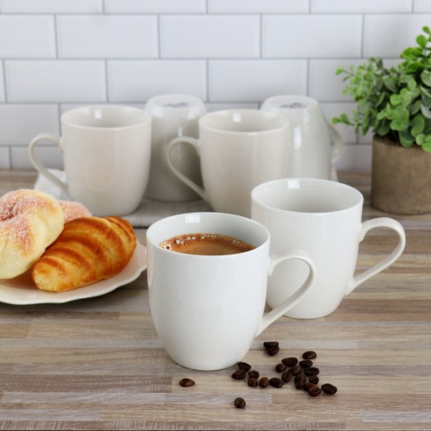 Gibson Our Table Simple White 6 Piece Fine Ceramic 16 65oz Mug Set In White