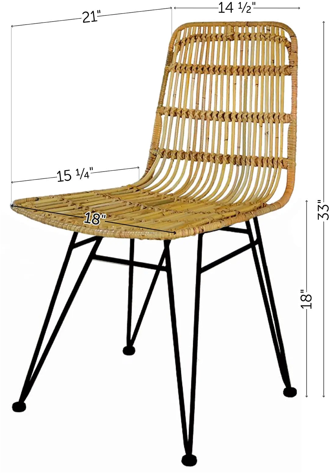 Balka Rattan Dining Room Chair， Set of 2 - South Shore