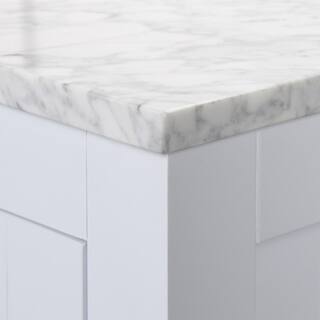 Wyndham Collection Sheffield 72 in. Double Vanity in White with Marble Vanity Top in Carrara White WCS141472DWHCMUNSMXX