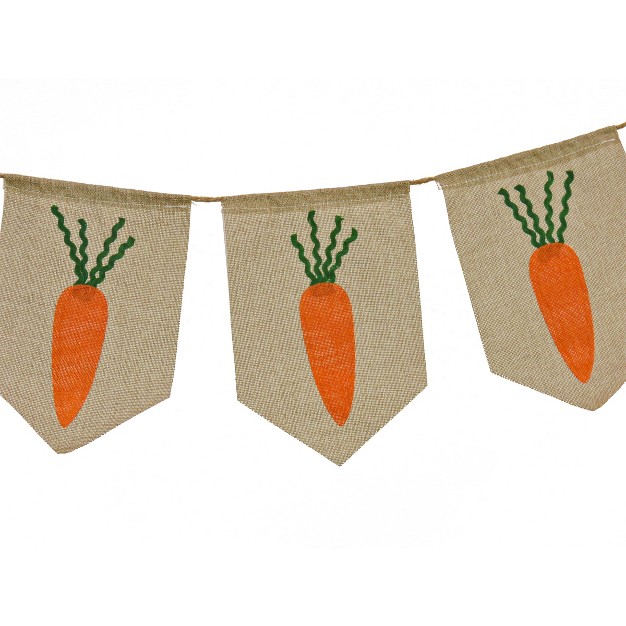 National Tree Company Carrots Hanging Banner Decoration Orange Easter Collection 70 Inches