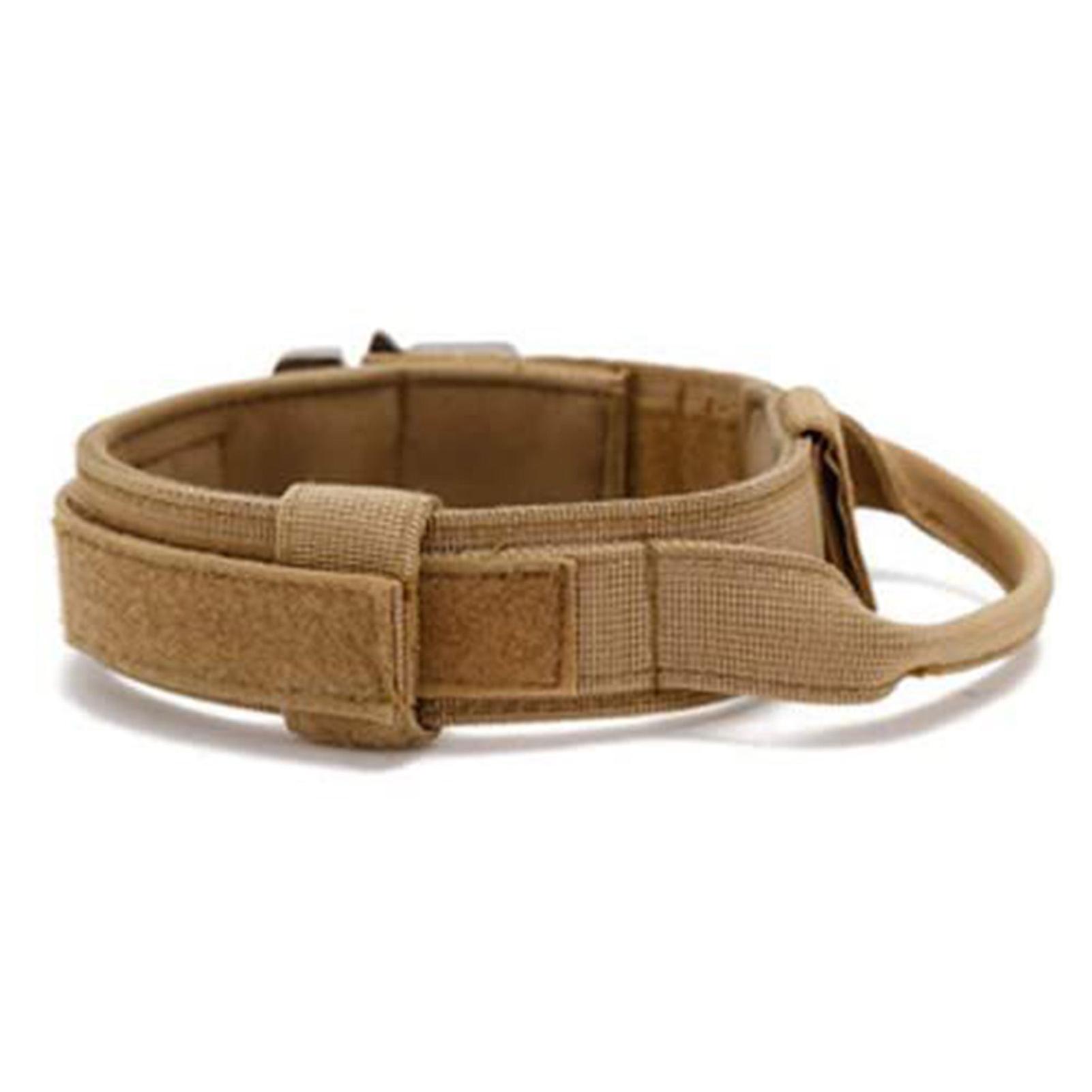 Adjustable Dog Collar Comfortable Breathable Pet Dog Collar with Metal Buckle And D Ring for Training Medium Large Dogs Khaki L